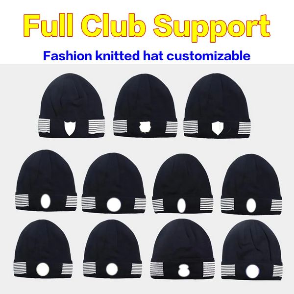 Moda sombrero de punto club de fútbol completo MANS CITIES REAL MADRIDS SPURS DORTMUND BARCELONAS soporte personalizable club de fútbol negro camisetas de fútbol deporte cálido