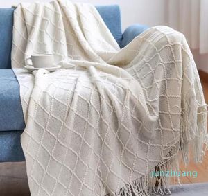 Mode gebreide bank warme deken vintage stijl herfst winter huis dekens eenvoudige persoonlijkheid casual deken voor volwassene