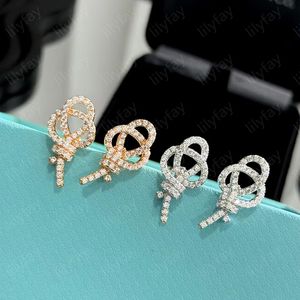 Boucle d'oreilles de nouée de mode Designer de boucles d'oreille de luxe diamants étalons pour femmes bijoux classiques addames dames mariage cadeaux juifs -7