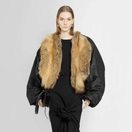 Mode Koreaanse korte jas Geïmporteerd lang haar bont Warme jas 2023 herfst en winter nieuwe hoogwaardige damestops