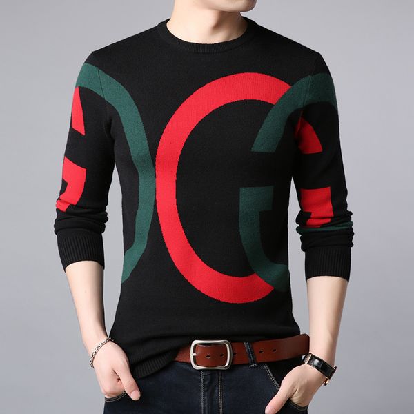 Mode Style coréen arrivée automne hiver mince mâle tricoté pull adolescent garçon hommes pull avec des lettres