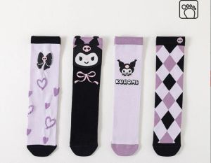 Fashion Kuromi Soft Socks Nieuwe Girls Kawaii Sporting Socks Pure Cotton Middle Socks