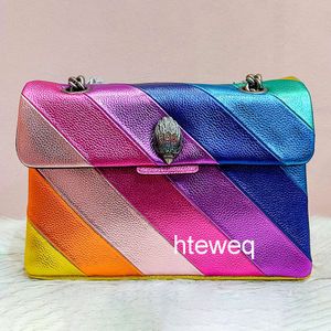 Fashion Kurt Geiger Handbag Baguette Rainbow Sac Luxurys Portefeuille en cuir Londres Designer Crossbody Sacs Womens Gym Gym Mens Chain d'embrayage Tote Stripes Heart