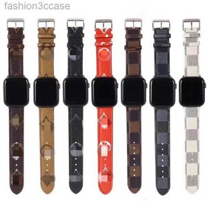 Bracelets de montre Fashion L Flower G Designer pour bracelet de montre Apple 41mm 42mm 40mm 44mm montre 7 6 bandes Bracelet en cuir PU bracelet lettre bracelet de montre imprimé L550122