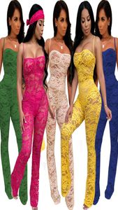 Sangle de combinaison en dentelle Fashion Falle Femmes Jumps Jumps Skinny Lace Body Suity Sans Bandband D984816777