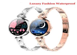 Mode Dames Smart Horloge Luxe Vrouwen Bluetooth Polsband Waterdicht Bloed Fitness Tracker Armband Kristal Horloge AK15 vrouwelijke br4820006