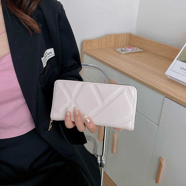 Fashion Ladies Wallet Premium Sense Capper Money Clip Fashion Simple Long Capacidad Bolsa de embrague Long Femenino 042324a