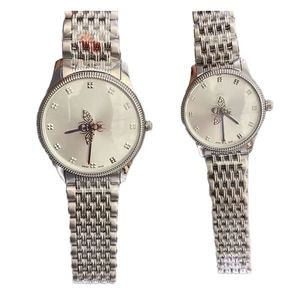 Mode dames montre 36mm 29mm unisexe hommes femmes montres à quartz en acier inoxydable qualité femme horloge abeille seconde main travail