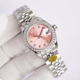 Mode dameshorloge Automatische mechanische horloges Diamanten wijzerplaat Saffierspiegel roestvrijstalen armband 2813 beweging Luxe horloge Geef je