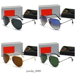 Fashion Lady Classic Brand Ray 3025 Bon Metal Frame Retro Designer Sun Sunglasses Models Models Lensas de vidrio con caja 1217