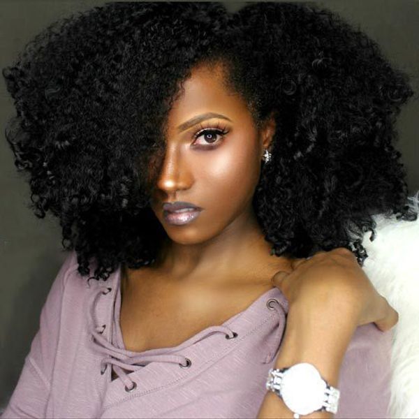 Mode dame nouvelle coiffure afro crépus bouclés perruque brésilienne simulation de cheveux humains cheveux crépus bouclés perruque pour les femmes