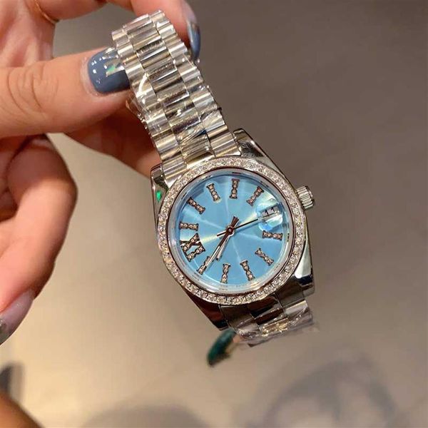 Reloj de moda para mujer Relojes con movimiento de cuarzo A3 Clase de perlas Mineral Zafiro Escala romana Correa de reloj de acero inoxidable 316 Orologio di 186H