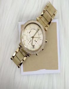 Fashion Lady039s Favorite 5632 Gold Quartz Watch Rhinestone Diamond Imperproof Watch Retail et Whole 2014897