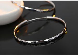 Mode- Ladys Earring Trendy Solid 925 Sterling Zilver Grote Ronde Cirkel Hoop Oorbellen 40mm 50mm 55mm 60mm Vrouwen Oorbel Sieraden Highquality