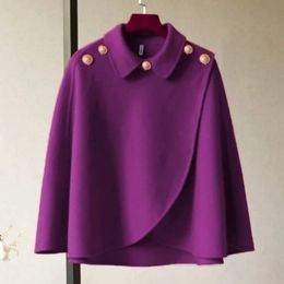 Mode Revers Gespleißt Taste Unregelmäßige Batwing Hülse Hemd frauen Kleidung 2023 Winter Casual Tops Asymmetrische Bluse 231225