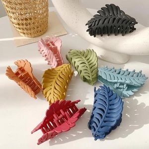 Mode grandes feuilles griffe mat bonbons pour femmes pince épingles à cheveux accessoires pinces chapeaux crabe