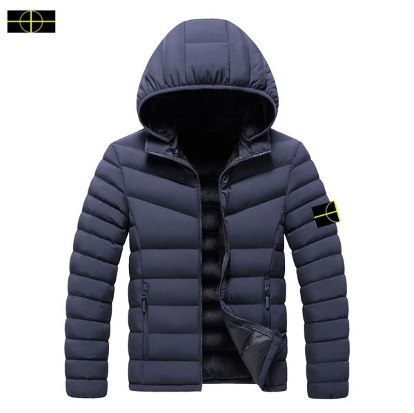 Fashion grande taille de créateur veste d'automne et de veste en pierre pour hommes îles hivernales tendance luxe épaisse nouveau manteau en coton-coton avec taille de capuche m-4xl