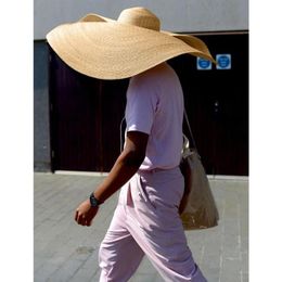 Mode grote zon hoed strand anti-uv bescherming opvouwbare stro dop cover vizier enorm d90624 brede rand hoeden272c