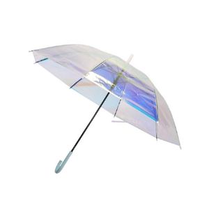 Mode Laser Iris Transparent Ms Apollo imperméable UV Super taille frais longue poignée parapluie pluie 201112251a