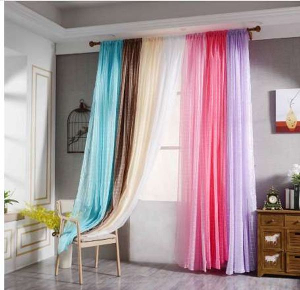 Cortinas de ventana de celosía de moda, paneles de tratamiento de ventana de Color sólido, cortina de puerta, cortina moderna, telas de tul, panel transparente de organza