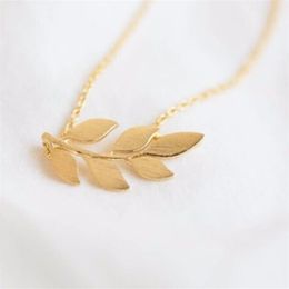 Collana con ciondolo modello ramoscelli di foglie di moda Collane placcate oro 18 carati per donna catena di design di clavicola177Y