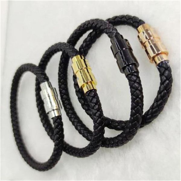 Bracelets en cuir de mode femmes Bracelets hommes noir charme concepteur Pulseira Masculina aimant homme Bracelets bijoux