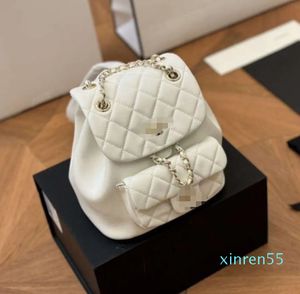 Mochila de diseñador de cuero de moda para mujer, bolso de cadena con patrón de diamantes, bolso de cubo de color sólido, bolsos cruzados