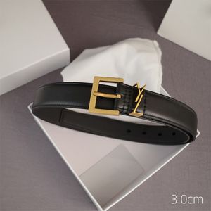 Fashion lederen designer riemen heren riem damesmerk gordel tailleband eenvoudige gouden letter buckle luxe met doos weote 217E