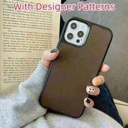 Étuis de téléphone en cuir de mode pour iPhone 15 Pro Max 14 13 12 11 L mini XR 7 8 PLUS Lettre Brown Floral Designer Couverture arrière de luxe Mobile Shell Couverture complète Protection Case