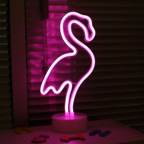 Mode LED enseigne au néon vacances fête de noël romantique décoration de mariage chambre d'enfants décor à la maison flamant lune licorne coeur 215e