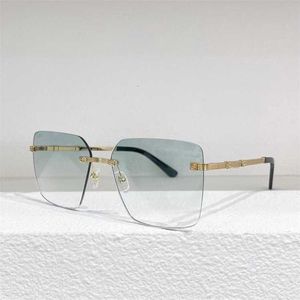 Mode bril Carti Luipaard hoofd Designer top UV400 zonnebril soorten gepersonaliseerde randloze getinte Chaoins net rood dames ct0386