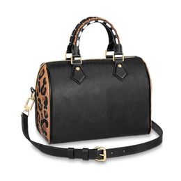 Mode luipaardprint ontwerp unisex Boston handtas draagtas 2 maten luxe crossbody of een schouderkussen portemonnee kleine reistassen letter bloem reliëf