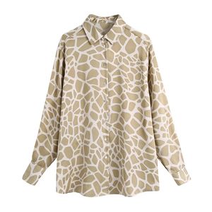 Mode Luipaard Afdrukken Loose Blouses Dames Vintage Rapel Langelse button-up vrouwelijke shirts blusas chic tops 220407