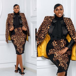 Fashion Leopard Femmes Long Jacket Mother of the Bride Blazer Custom Fabriqué pour Lady Party Prom Wear Uniquement une pièce