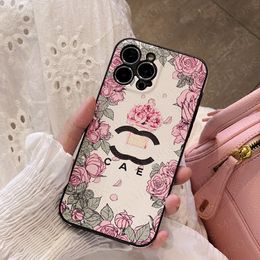 Fashion Letter Designer Phone Case para iPhone 14 13 12 Pro Max 11 PU Leather Full Protection Back Shell Anti-knock Bumper Beauty Cover Girl Lady Gift