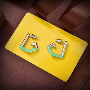 Pendientes con letra F a la moda para mujer, pendientes de plata, joyería de lujo, regalo para fiesta de boda, pendiente de diseñador