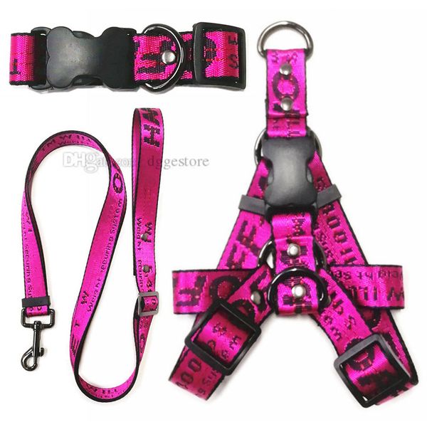 Mode Lettre Motif Colliers pour Chiens Laisses Ensemble Designer Chien Harnais Laisse Ceinture de Sécurité pour Petits Moyens Grands Chiens Chat Bouledogue Français Doré Cool Pet Supplies B59