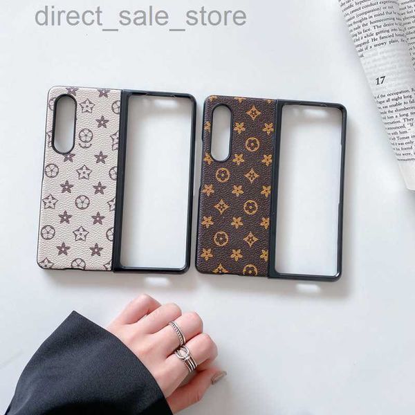 Fundas de teléfono con letras a la moda para Samsung zfold 3 funda de teléfono de tercera generación w22fold protector de pantalla plegable de piel floral f9260