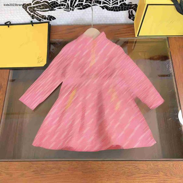 Robe jacquard imprimée lettre de mode pour fille designer Demi-zip design Robe enfant Taille 110-160 CM Jupe enfant à manches longues Sep25