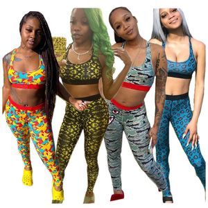 Mode Brief Badmode Dames Designer Trainingspak Mouwloze Tanks Vest   Broek Leggings 2 Stuk Outfits Shark Print Badpak Sneldrogende kleding Self-Teelt