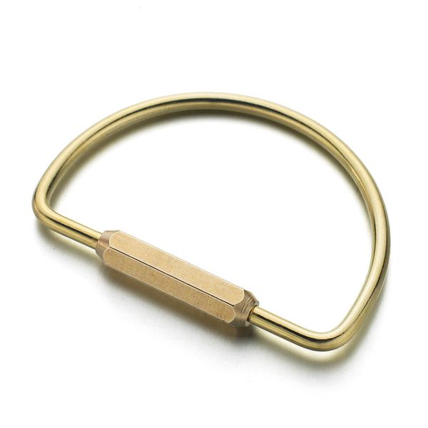 Mode-lettrage porte-clés unisexe pur à la main en cuivre porte-clés Simple en laiton voiture porte-clés porte-anneau hommes femmes K353