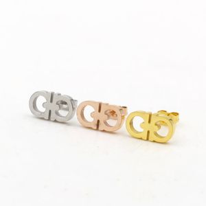 Pendientes de tuerca con letras a la moda para mujer, acero inoxidable OL, diseñador coreano, pendientes, pendientes, regalo de joyería