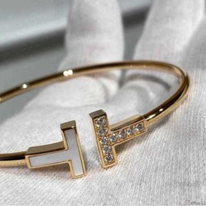 Bracelet de luxe léger à la mode Double T Bracelet en argent Sterling maison femmes 039s or Rose émail Linka21948361