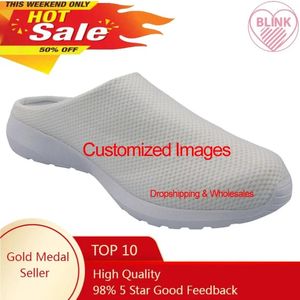 Sandalias de malla de moda de moda Man Man Man Beach Beach Beach Slip-On Slishs zapatos de imagen personalizada Drop 53468