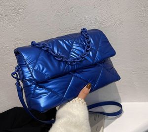 Lingge – sacs à bandoulière rembourrés avec chaîne en acrylique pour femmes, sacs à main matelassés de styliste, sac à bandoulière en Nylon et coton, hiver