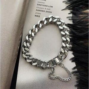 Mode lien chaîne bracelet argent clip-chaîne 19 cm bijoux cadeaux pour femmes hommes S0063 50 pcs