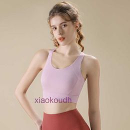 Fashion LL-Tops Sexy Women Yoga Sport Underwear 2024 Nieuwe hoge intensiteit Sportbeha voor extern dragen in zomer schokdichte hardloopfitness en vest anti-doorzakken