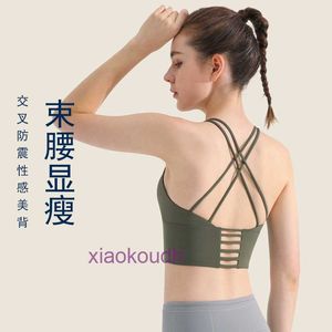 Fashion LL-Tops Sexy Women Yoga Sport Underwear Shockproof Sport Bra High-String Externe Wear Running en Fitness Vest Dames All-in-One Yoga met borstkussen