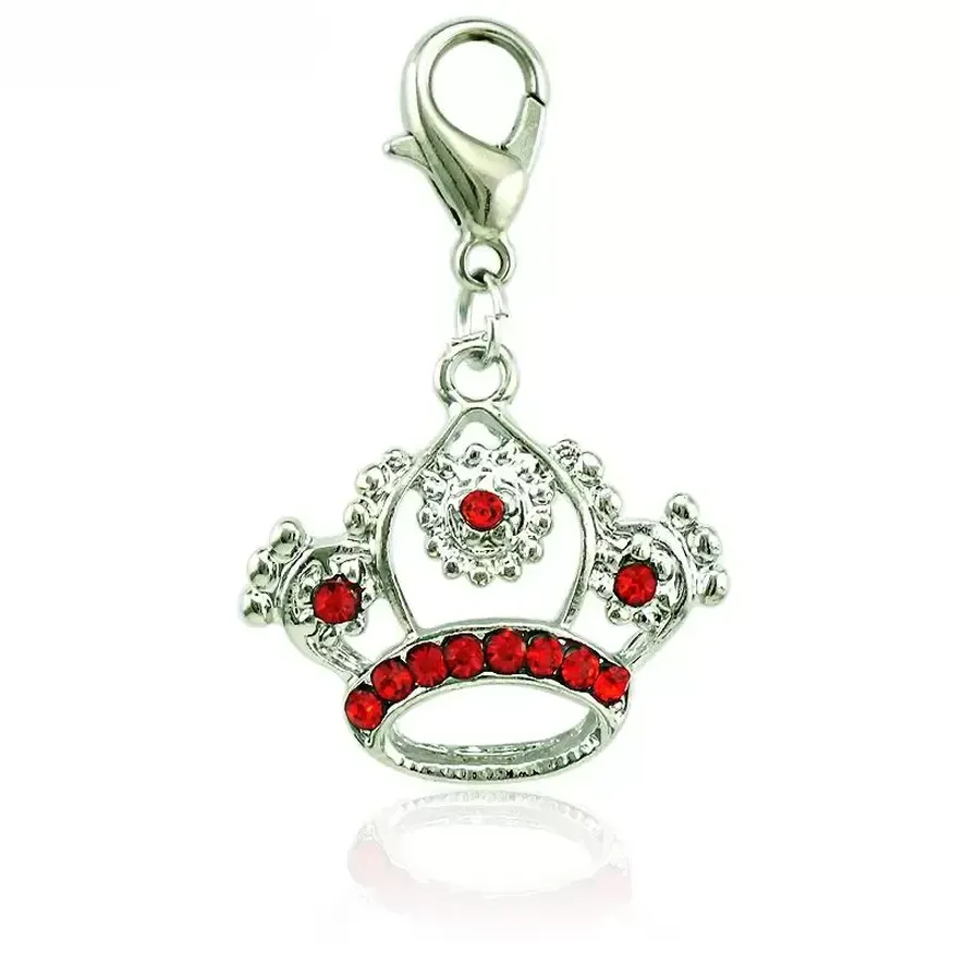Mode kreeft clasp charmes bengelende strass pierced imperiale kroon hangers diy maken sieraden accessoires groothandel c0701