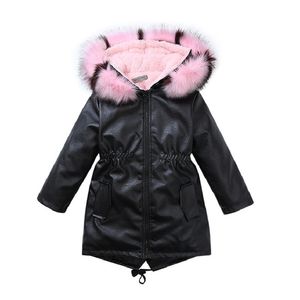 Mode Long Enfants Veste À Capuche Filles Chaud Manteau D'hiver Épaissi Manteau En Fausse Fourrure Pour Fille Survêtement Filles Vêtements 3-12 Ans LJ201017